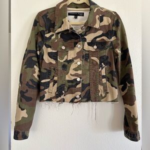 Veronica Beard Camo Print Jean Jacket